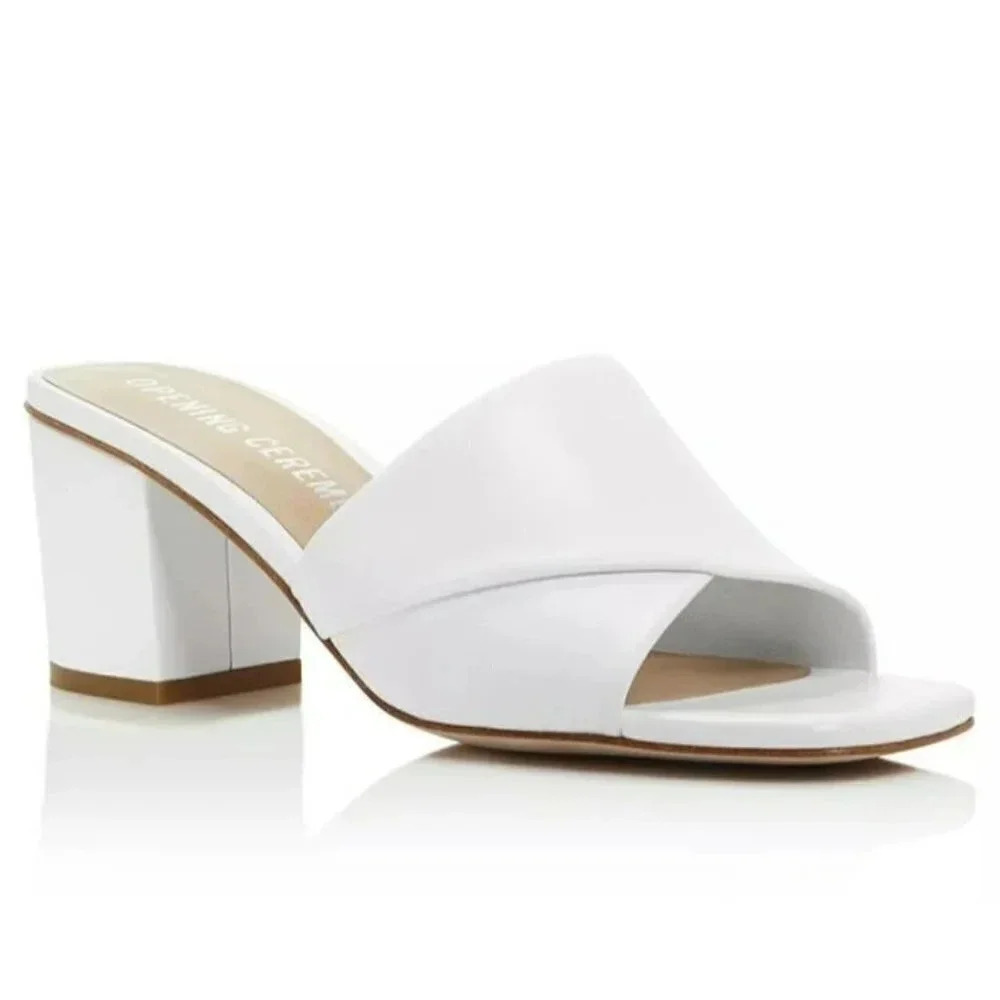 Opening Ceremony Women's Nadyia Block Heel Slide Sandals Size 37 EU (MSRP $375)